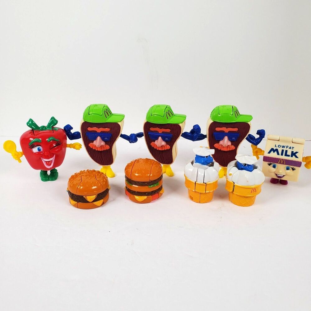 Mixed Lot of 9 Vintage 1990 McDonald's Changeable Happy Meal Toys 90s